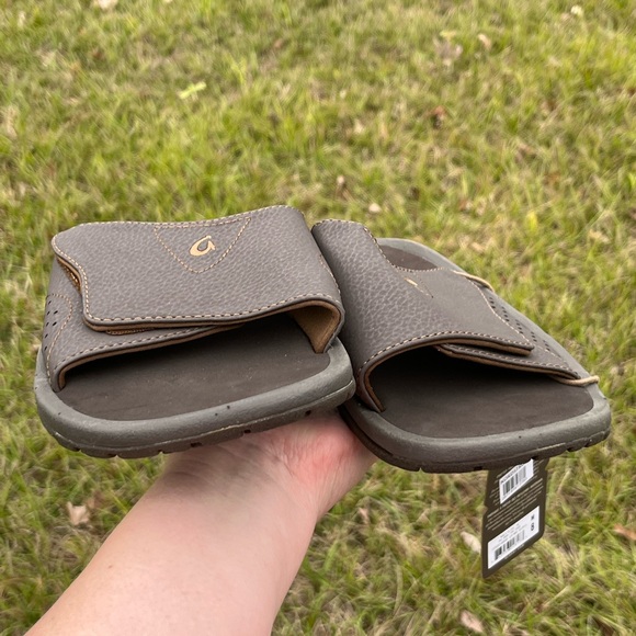 NWT Olukai Mens Nalu Slide Sandals Size 8 in Color Java - Picture 8 of 11